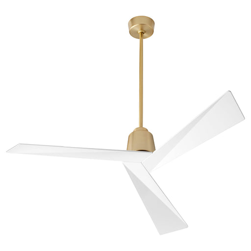 Dynamo 54" Ceiling Fan in Aged Brass & White Blades - Lamps Expo
