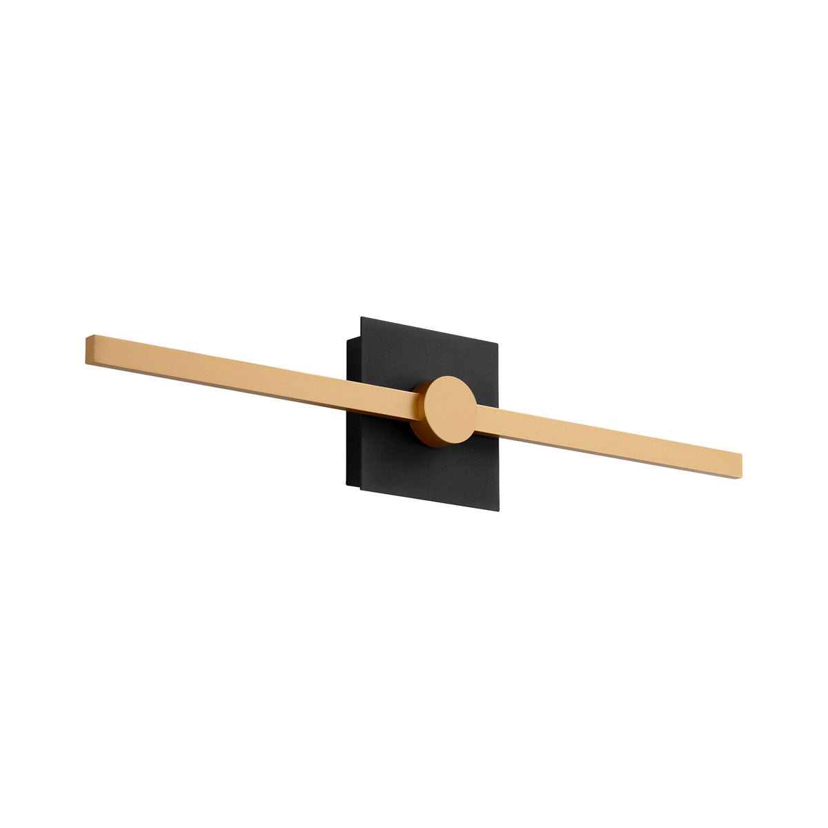 Zora 24" Wall Sconce in Black with Industrial Brass - Lamps Expo