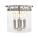 Ophelia 4-Light Cylinder Glass Flushmount in Polished Nickel