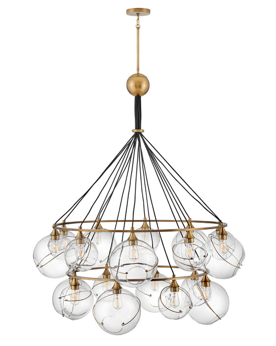 Skye Extra Large Two Tier Chandelier in Heritage Brass