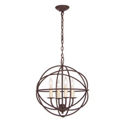 Globe 4-Light Chandelier in Rust