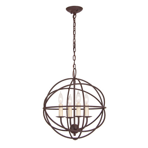Globe 4-Light Chandelier in Rust