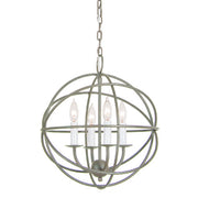 Globe 4-Light Chandelier in Aged Silver