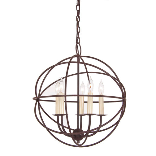 Globe 5-Light Chandelier in Rust