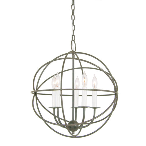 Globe 5-Light Chandelier in Aged Silver