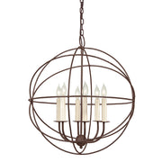 Globe 6-Light Chandelier in Rust