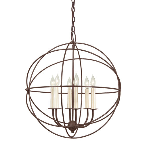 Globe 6-Light Chandelier in Rust