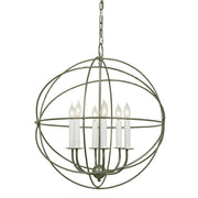 Globe 6-Light Chandelier in Aged Silver
