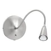 LED Gooseneck Wall Lamp in Brushed Steel Finish