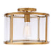 Merrick 1-Light Semi-Flush Ceiling Light in Satin Brass