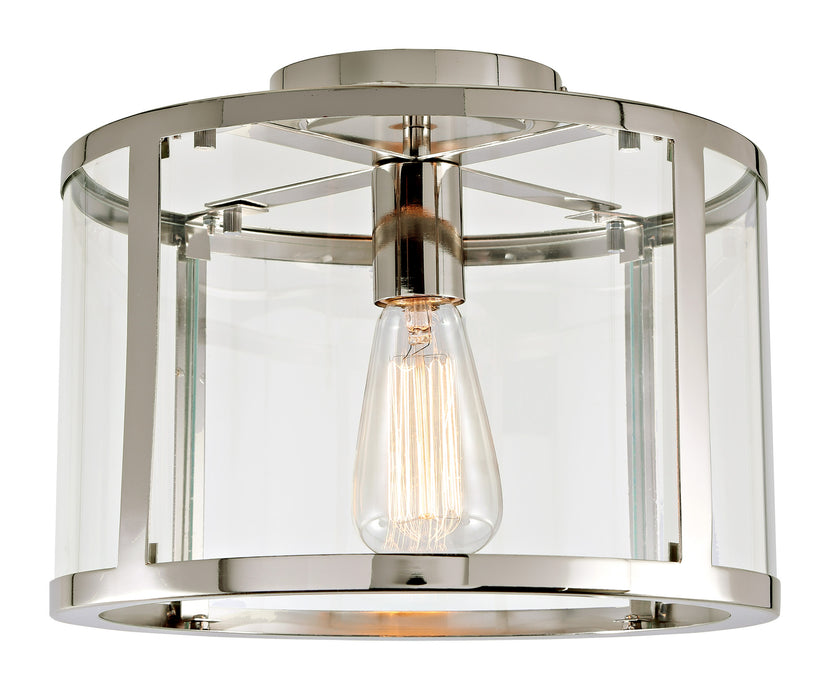 Merrick 1-Light Semi-Flush Ceiling Light in Polished Nickel