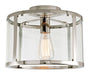Merrick 1-Light Semi-Flush Ceiling Light in Polished Nickel