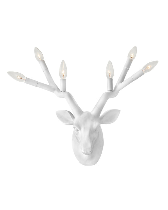 Stag Six Light Sconce in Chalk White