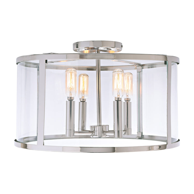 Merrick 4-Light Semi-Flush Ceiling Light in Polished Nickel