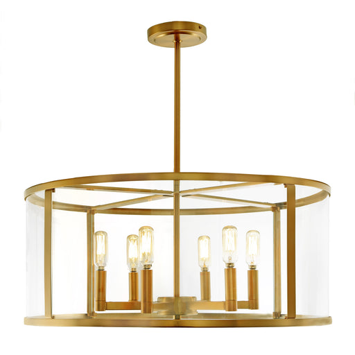 Merrick 6-Light Pendant in Satin Brass