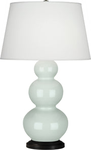 Robert Abbey (370X) Triple Gourd Table Lamp with Pearl Dupioni Fabric Shade