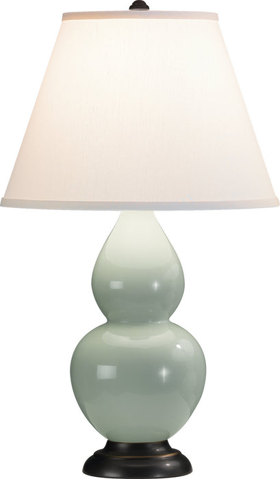 Robert Abbey (1787X) Small Double Gourd Accent Lamp with Pearl Dupioni Fabric Shade