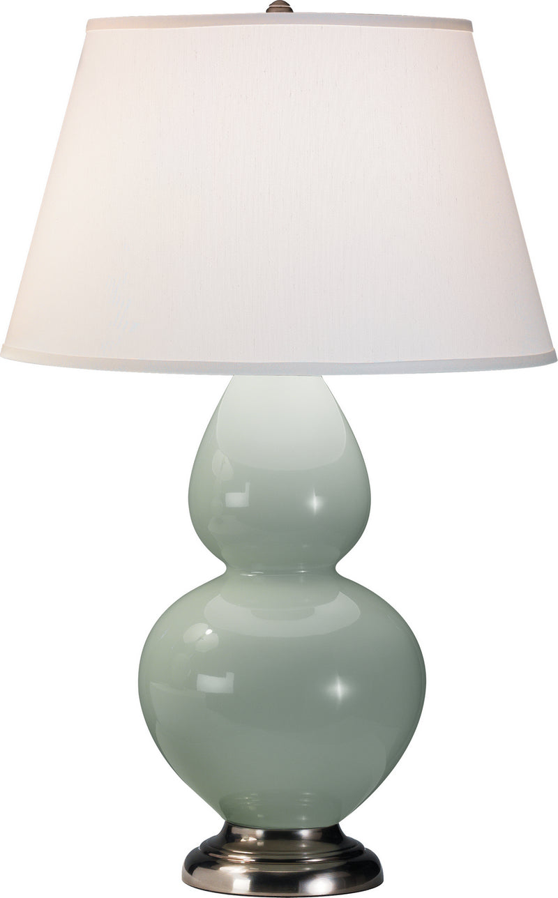 Robert Abbey (1791X) Double Gourd Table Lamp with Pearl Dupioni Fabric Shade