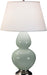 Robert Abbey (1791X) Double Gourd Table Lamp with Pearl Dupioni Fabric Shade