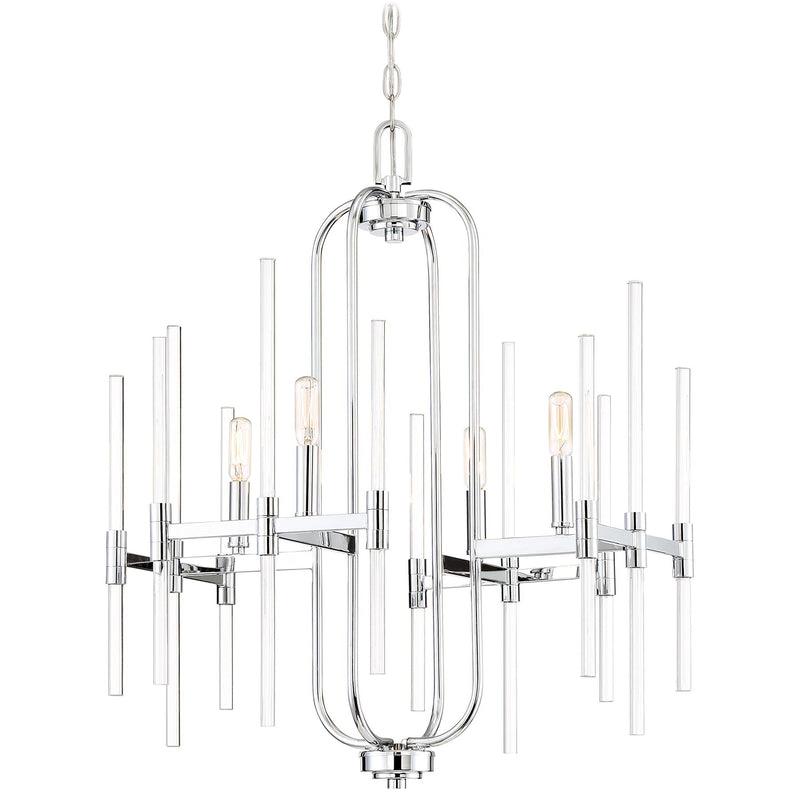 Pillar Chandelier in Chrome - Lamps Expo