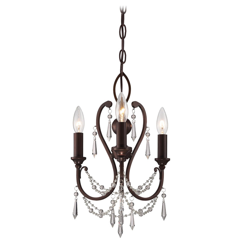 3-Light Mini-Chandelier in Vintage Bronze - Lamps Expo