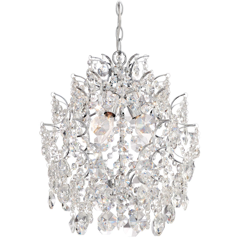 Isabella's Crown 3-Light Mini-Chandelier in Chrome - Lamps Expo