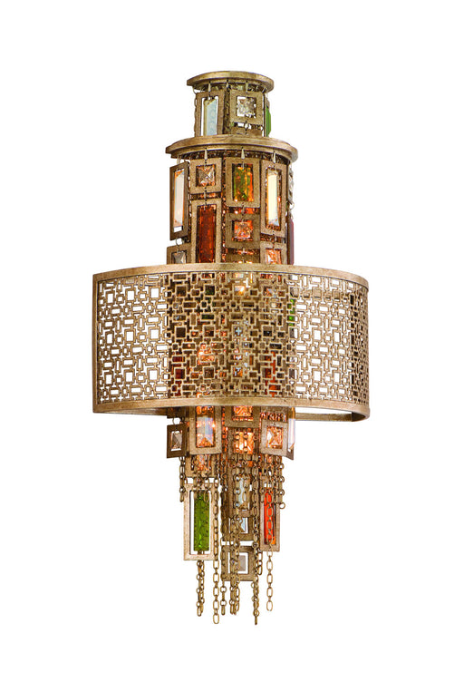 Riviera 2-Light Wall Sconce in Riviera Bronze & Silver Leaf with Crystal Baguettes - Lamps Expo