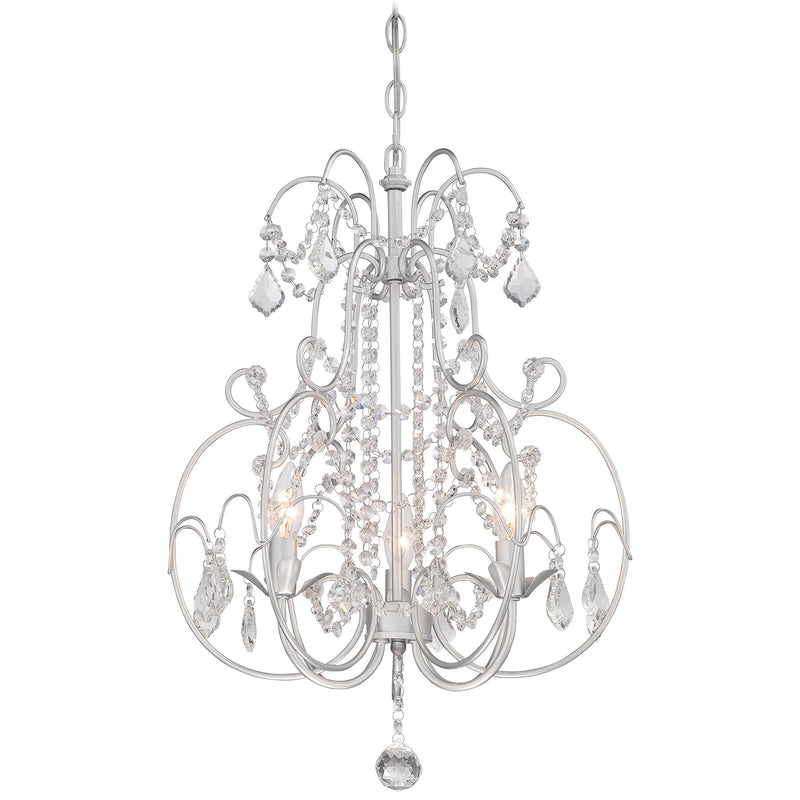 3-Light Mini-Chandelier in Vintage Silver - Lamps Expo