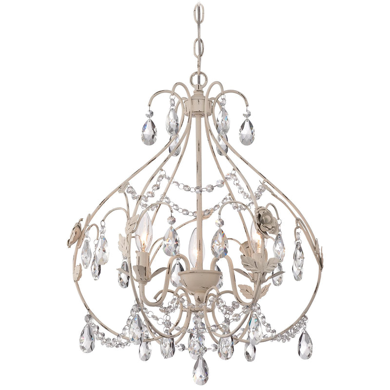 3-Light Mini-Chandelier in Provencal Blanc - Lamps Expo
