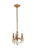 Lillie 3-Light Pendant in French Gold with Golden Teak (Smoky) Royal Cut Crystal