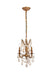 Rosalia 3-Light Pendant in French Gold with Golden Teak (Smoky) Royal Cut Crystal