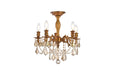Rosalia 5-Light Flush Mount in French Gold with Golden Teak (Smoky) Royal Cut Crystal
