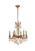 Rosalia 6-Light Chandelier in French Gold with Golden Teak (Smoky) Royal Cut Crystal
