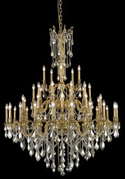 Rosalia 45-Light Chandelier in French Gold with Golden Teak (Smoky) Royal Cut Crystal