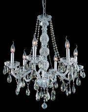 Verona 6-Light Chandelier in Chrome with Golden Teak (Smoky) Royal Cut Crystal
