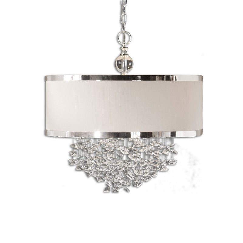 Uttermost's Fascination 3 Light Silken Drum Pendant Designed by Carolyn Kinder