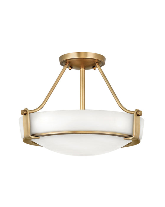 Hathaway Medium Semi-Flush Mount in Heritage Brass