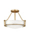 Hathaway Medium Semi-Flush Mount in Heritage Brass