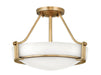 Hathaway Medium Semi-Flush Mount in Heritage Brass