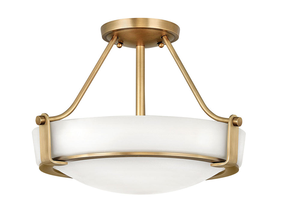Hathaway Medium Semi-Flush Mount in Heritage Brass