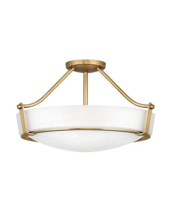 Hathaway Large Semi-Flush Mount in Heritage Brass