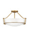 Hathaway Large Semi-Flush Mount in Heritage Brass