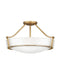 Hathaway Large Semi-Flush Mount in Heritage Brass