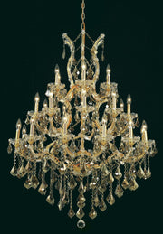 Maria Theresa 28-Light Chandelier in Gold with Golden Teak (Smoky) Royal Cut Crystal