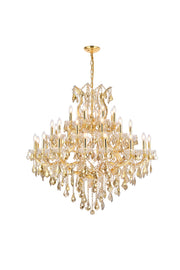 Maria Theresa 37-Light Chandelier in Gold with Golden Teak (Smoky) Royal Cut Crystal