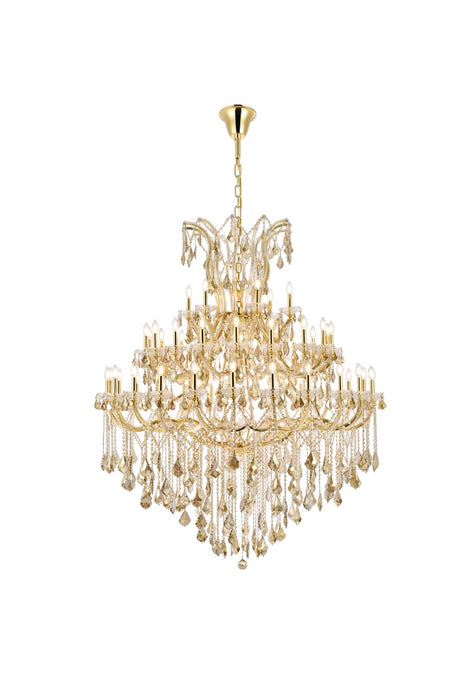 Maria Theresa 49-Light Chandelier in Gold with Golden Teak (Smoky) Royal Cut Crystal
