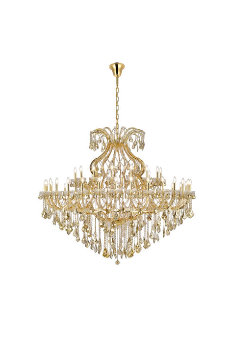 Maria Theresa 49-Light Chandelier in Gold with Golden Teak (Smoky) Royal Cut Crystal