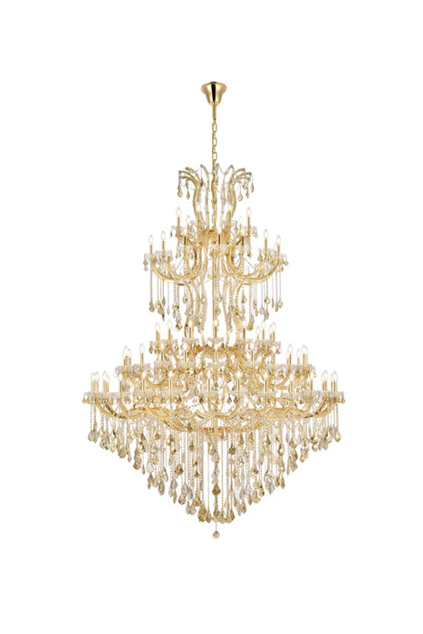 Maria Theresa 85-Light Chandelier in Gold with Golden Teak (Smoky) Royal Cut Crystal