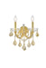 Maria Theresa 2-Light Wall Sconce in Gold with Golden Teak (Smoky) Royal Cut Crystal