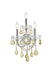 Maria Theresa 3-Light Wall Sconce in Chrome with Golden Teak (Smoky) Royal Cut Crystal